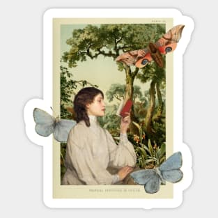 Woman reading imagination Sticker